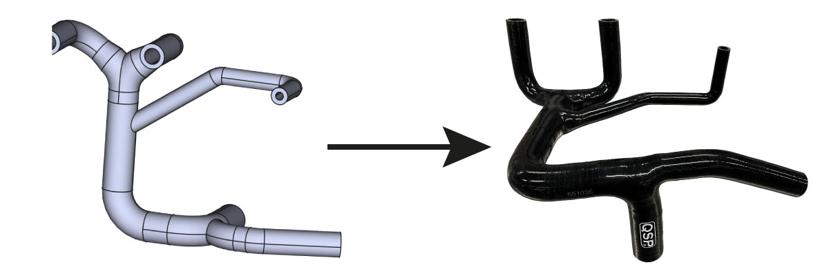 Custom-made silicone hose design