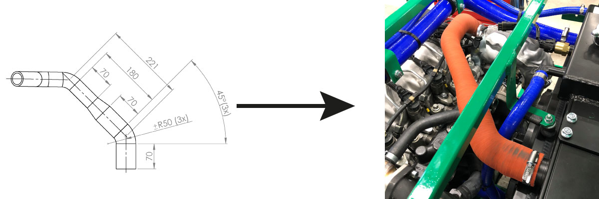 Custom-made silicone hose design