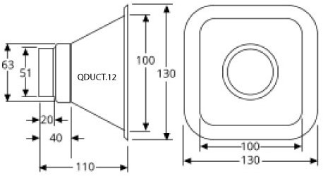 QSP Luchtinlaat - vierkant 100x100mm - aansluiting 51-63mm-3