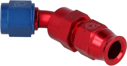 QSP aluminum tube adapter female 45° AN6 - 7.94 mm