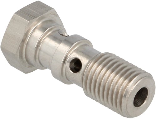 QSP stainless steel banjo bolt double 30 mm long M10 x 1.0