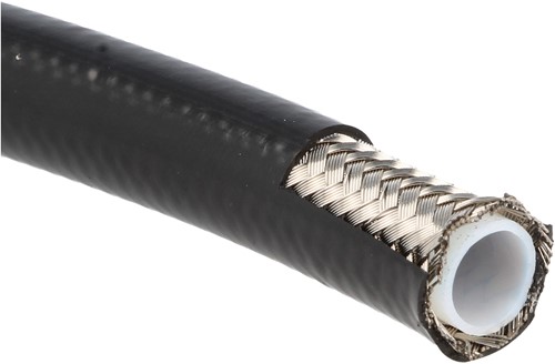 QSP remslang - RVS mantel PTFE - coating zwart - AN3 (3,56mm) - p/m1-2