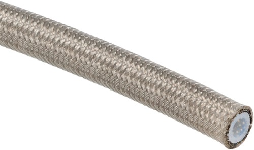 QSP brake hose stainless steel jacket PTFE AN4 coating transparent (4,83mm)