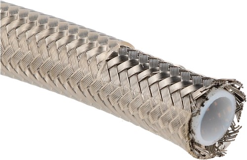 QSP brake hose stainless steel jacket PTFE AN4 coating transparent (4,83mm)-2