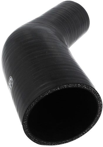 QSP Silicone hose - 45° reducer bend - 70-63 mm - Black-3