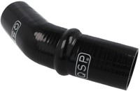 QSP Silicone hump hose - 45° bend - 60 mm - Black