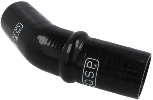 QSP Siliconen balg - 45° bocht - 60 mm - Zwart