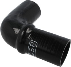 QSP Siliconen balg - 90° bocht - 102 mm - Zwart