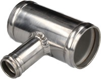 QSP aluminum T-piece - 63 mm (25 mm connection) - Silver