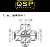 QSP T-stuk - 3x 3/8'' UNF concave-3