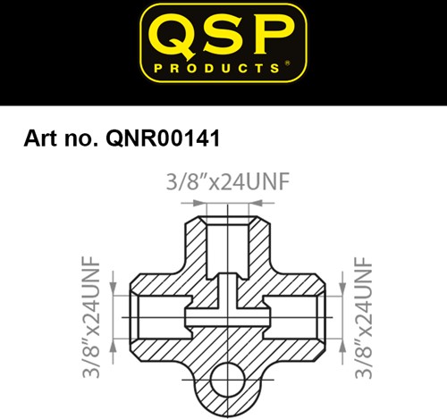QSP T-stuk - 3x 3/8'' UNF concave-3