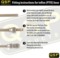 QSP brake hose stainless steel jacket PTFE AN3 (3,56mm) - p/m1-2