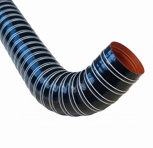 Silicone air hose - 70 mm - double-layer - Black